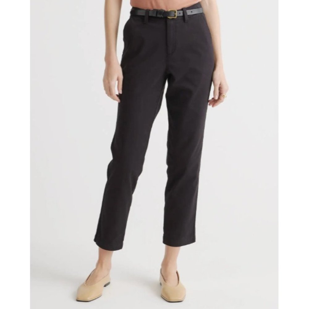Quince Black Stretch Cotton Twill Girlfriend Chino Pants sz 30 Women's NWT